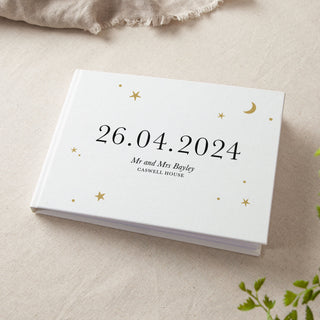 Moon & Stars Personalised Date Wedding Guest Book