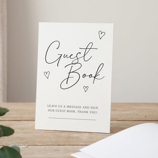 Scattered Hearts Personalised Surname Wedding Guest Book