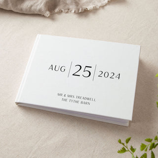 Simple Elegance Personalised Date Wedding Guest Book