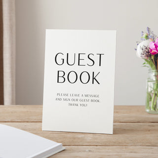 Simple Elegance Personalised Date Wedding Guest Book