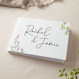 Wildflowers Personalised Names Wedding Guest Book