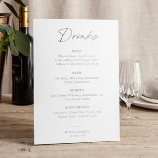 Autograph - Small Wedding Signs - Menus - Foiled