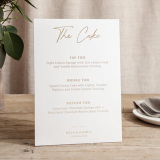 Autograph - Small Wedding Signs - Menus - Foiled