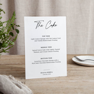 Autograph - Small Wedding Signs - Menus - Printed