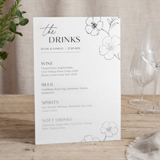 Blossom - Small Wedding Signs - Menus - Foiled