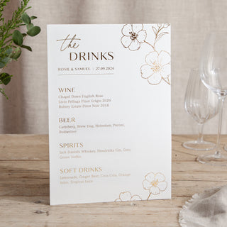 Blossom - Small Wedding Signs - Menus - Foiled