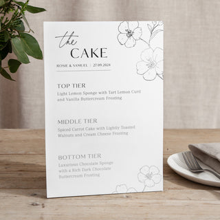 Blossom - Small Wedding Signs - Menus - Foiled