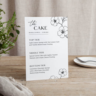 Blossom - Small Wedding Signs - Menus - Printed