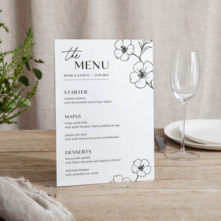 Blossom - Small Wedding Signs - Menus - Printed