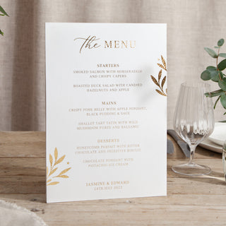 Foiled Leaves - Small Wedding Signs - Menus - Foiled