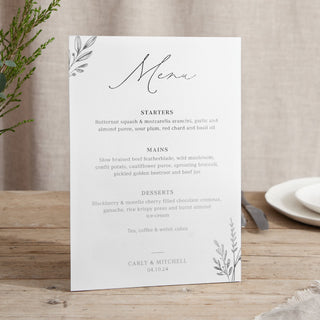 Meadow - Small Wedding Signs - Menus - Foiled