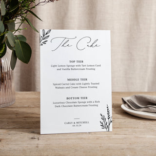 Meadow - Small Wedding Signs - Menus - Printed