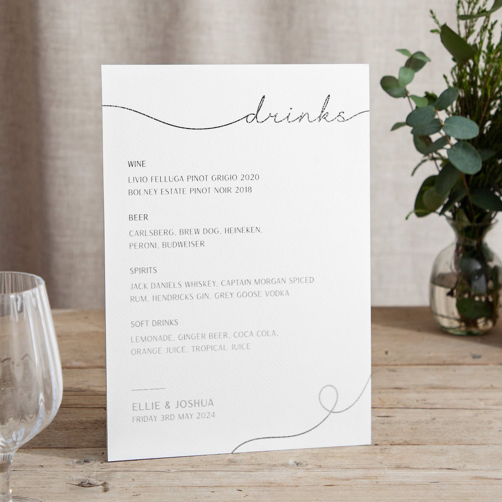 Minimal Script - Small Wedding Signs - Menus - Foiled – No Ordinary ...