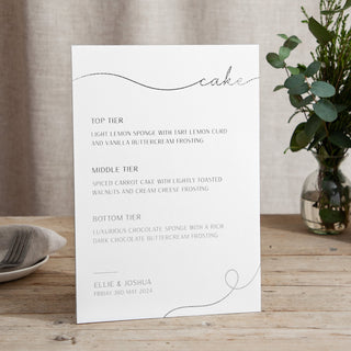 Minimal Script - Small Wedding Signs - Menus - Foiled