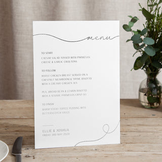 Minimal Script - Small Wedding Signs - Menus - Foiled