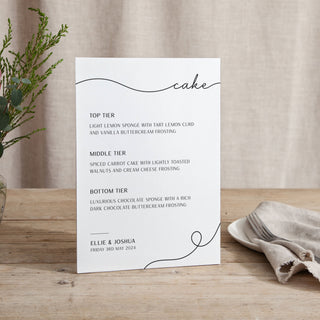 Minimal Script - Small Wedding Signs - Menus - Printed