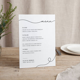 Minimal Script - Small Wedding Signs - Menus - Printed