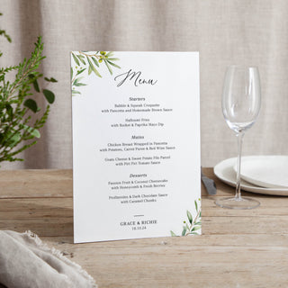 Olive - Small Wedding Signs - Menus - Printed