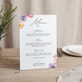 Pressed Floral - Small Wedding Signs - Menus - Printed