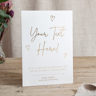 Scattered Hearts - Small Wedding Signs - Custom - Foiled