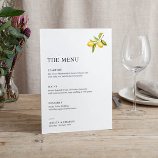 Sicily - Small Wedding Signs - Menus - Printed