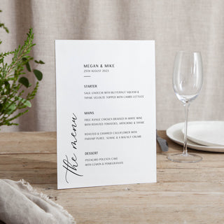 Simple Elegance - Small Wedding Signs - Menus - Printed