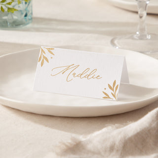 Foiled Leaves Place Cards