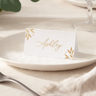 Foiled Leaves Place Cards