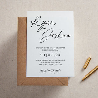 Autograph Printed Wedding Invitation