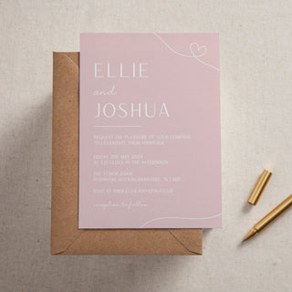 Minimal Script Printed Wedding Invitation