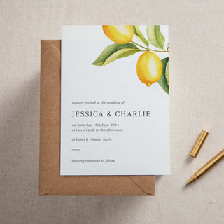 Sicily Printed Wedding Invitation