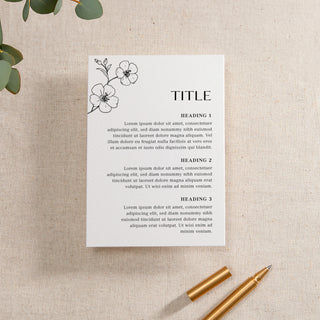 Blossom Printed Invitation Insert Card