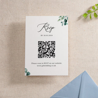 Blue Eucalyptus Printed RSVP Card