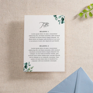 Blue Eucalyptus Printed RSVP Card