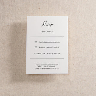 Floral Line Drawing Printed RSVP Card