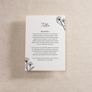 Floral Line Drawing Printed RSVP Card