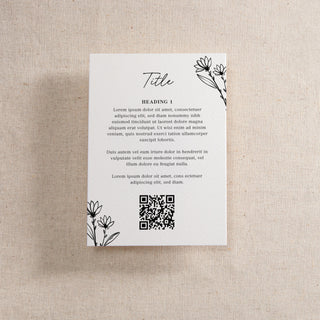 Floral Line Drawing Printed RSVP Card