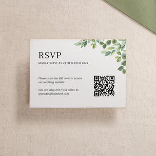 Green Eucalyptus Printed RSVP Card