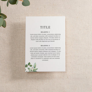 Green Eucalyptus Printed Invitation Insert Card