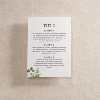 Green Eucalyptus Printed RSVP Card