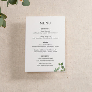 Green Eucalyptus Printed RSVP Card