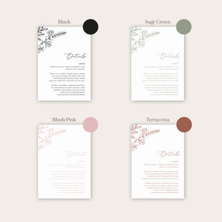 Meadow Printed Invitation Insert Card