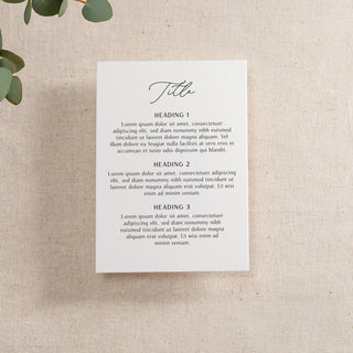 Modern Elegance Printed Invitation Insert Card