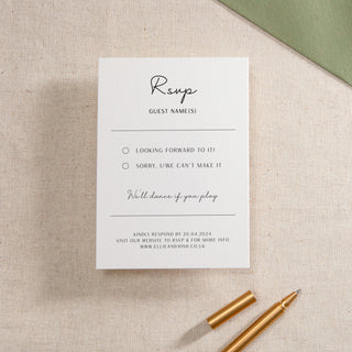 Minimal Script Printed RSVP Card