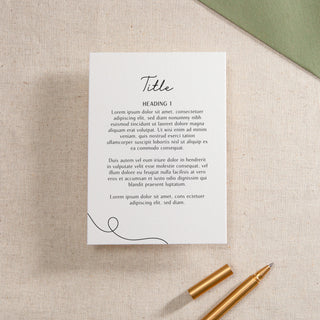 Minimal Script Printed Invitation Insert Card