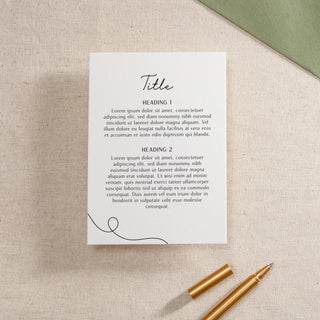 Minimal Script Printed Invitation Insert Card