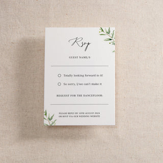 Olive Printed RSVP Card