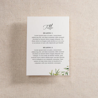 Olive Printed RSVP Card