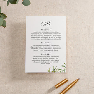 Olive Printed RSVP Card