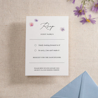 Pressed Floral Printed RSVP Card